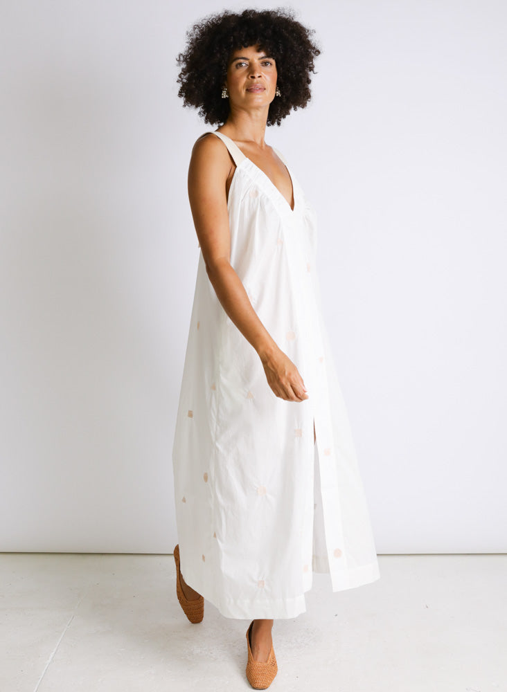 One of a Kind | Tania Dress, white shapes, size S