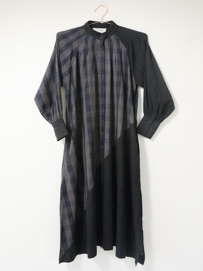 Seek Bazaar | Raf Dress, sapphire plaid + black