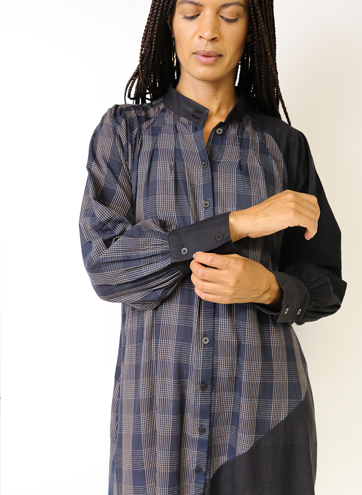 Seek Bazaar | Raf Dress, sapphire plaid + black