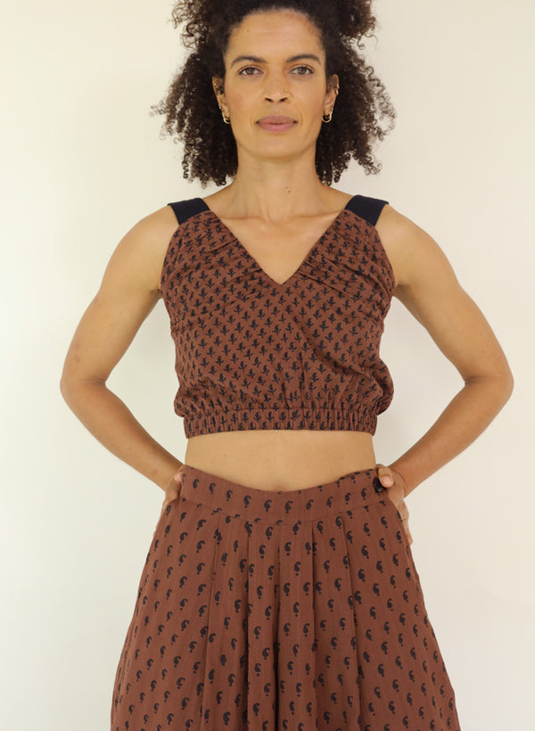 Seek Bazaar | Rachel Crop Top, bhuti print