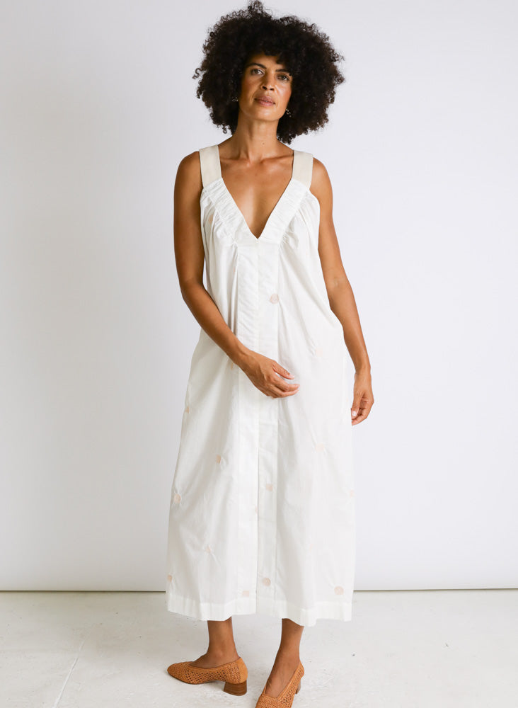 Tania Dress, white shapes sample, size S