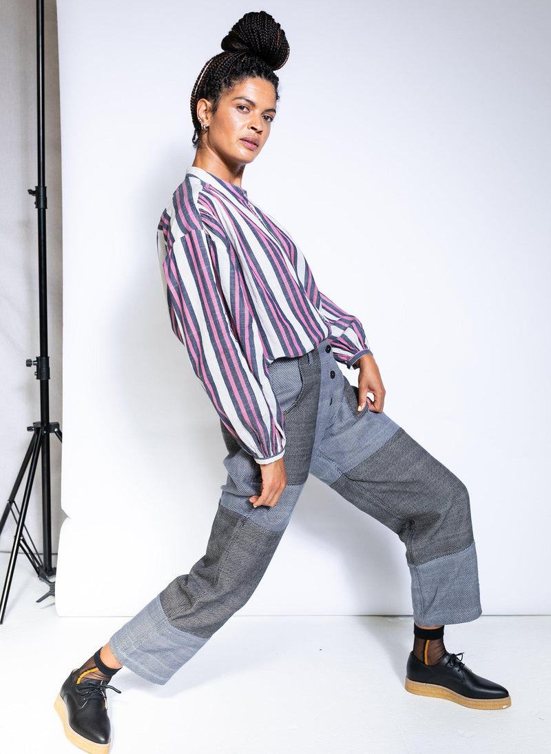 Seek Bazaar | Artist Shirt, fuchsia stripe