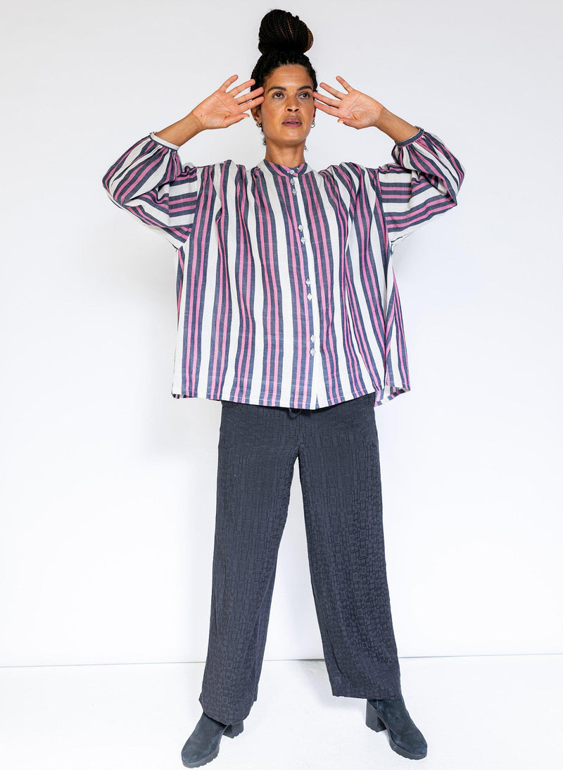 Seek Bazaar | Artist Shirt, fuchsia stripe