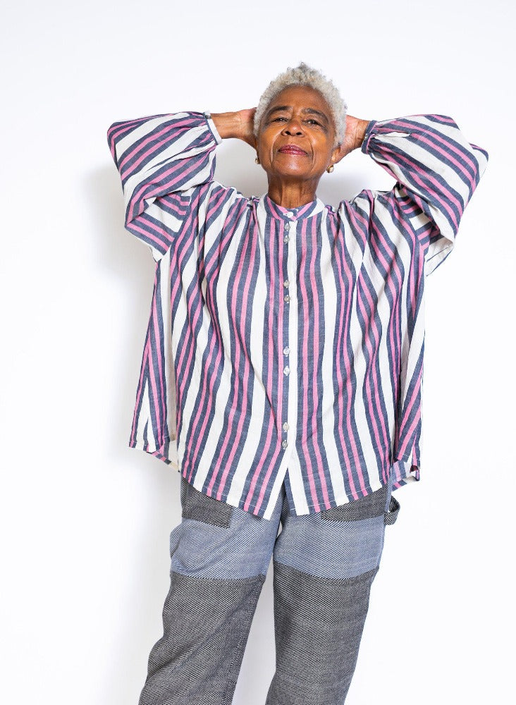 Seek Bazaar | Artist Shirt, fuchsia stripe