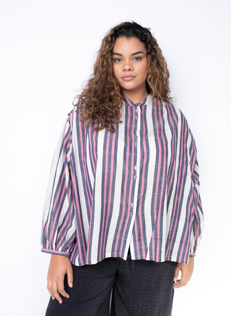 Seek Bazaar | Artist Shirt, fuchsia stripe