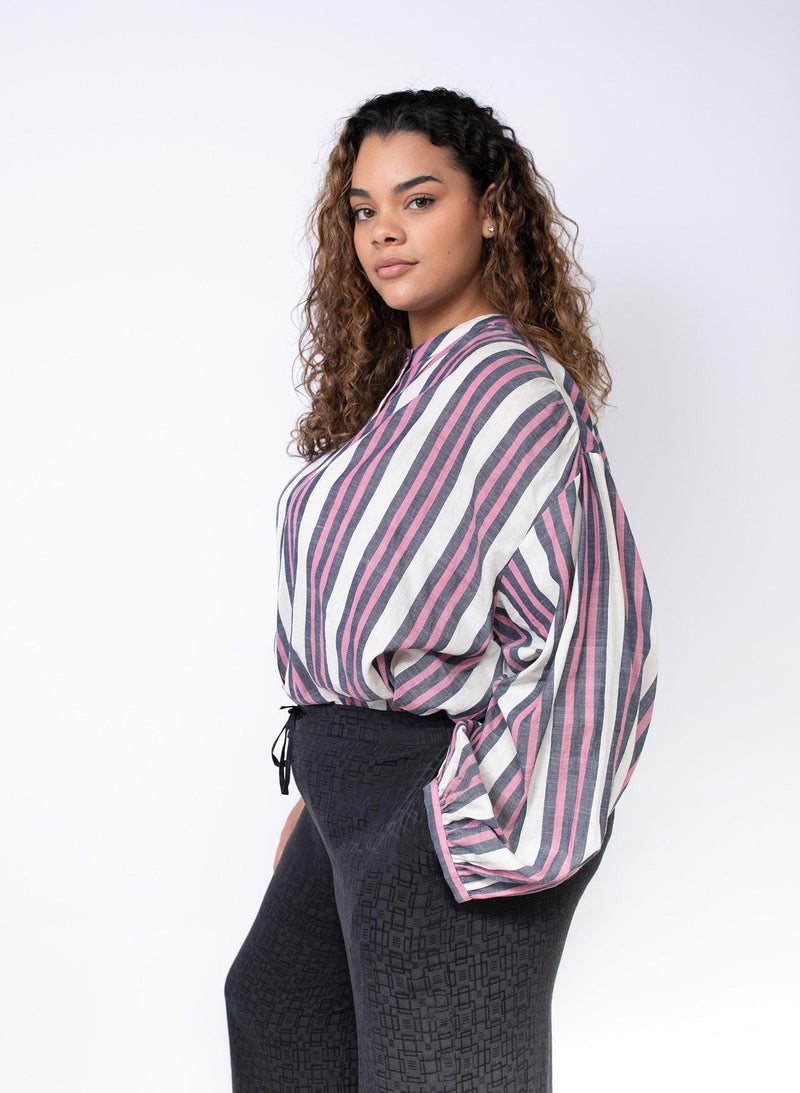 Seek Bazaar | Artist Shirt, fuchsia stripe