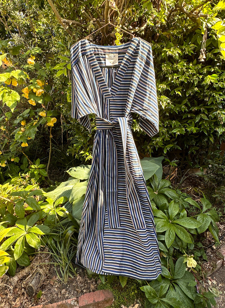 Seek Bazaar | Rhadika Dress, blue stripes