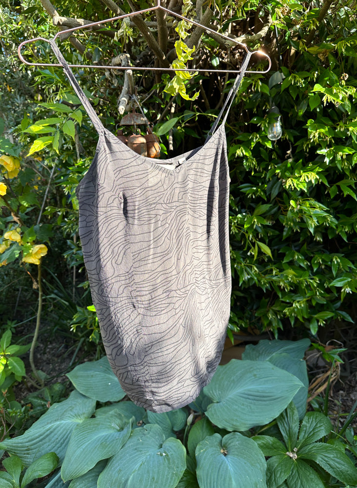 Seek Bazaar | Sun Cami, black + gray topography print