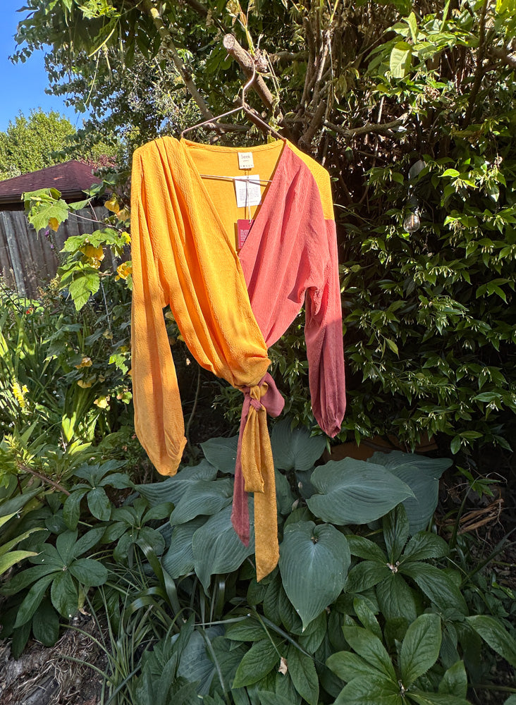 Seek Bazaar | Paige Top, sunset silk