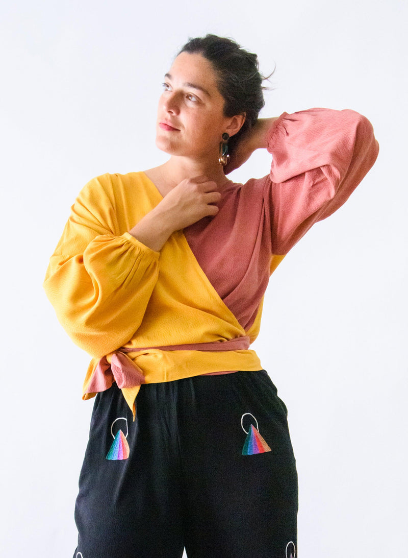 Seek Bazaar | Paige Top, sunset silk