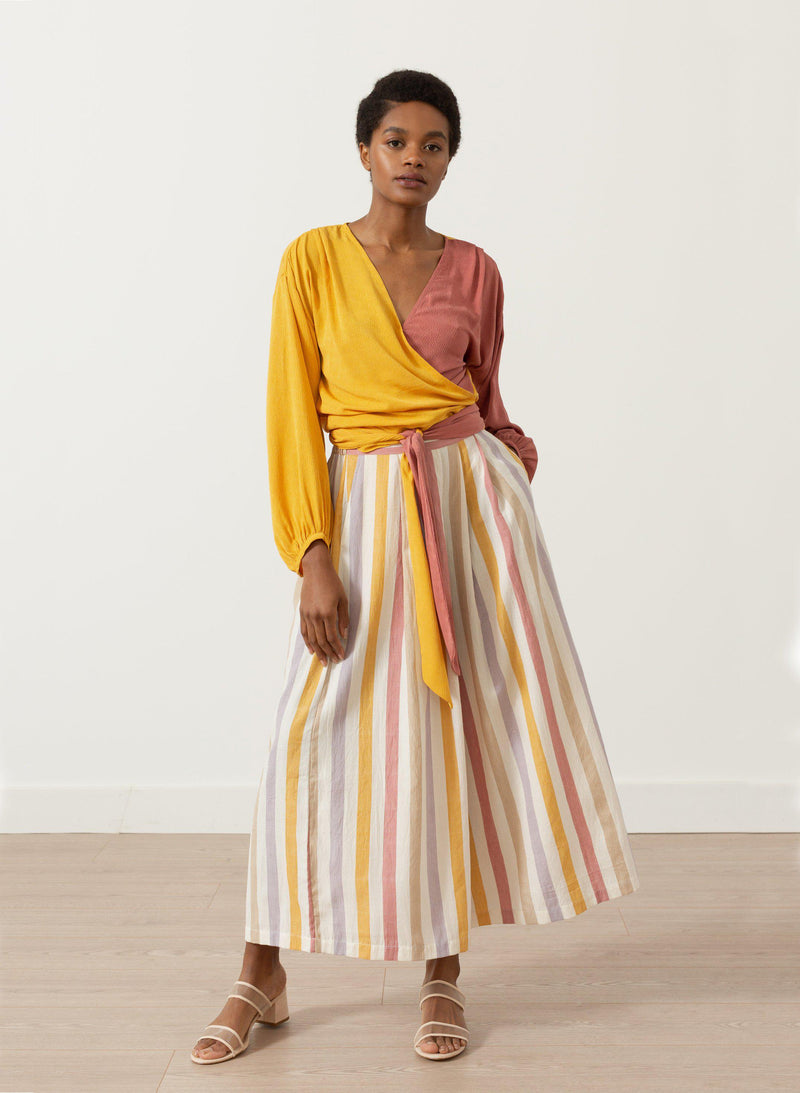 Seek Bazaar | Paige Top, sunset silk