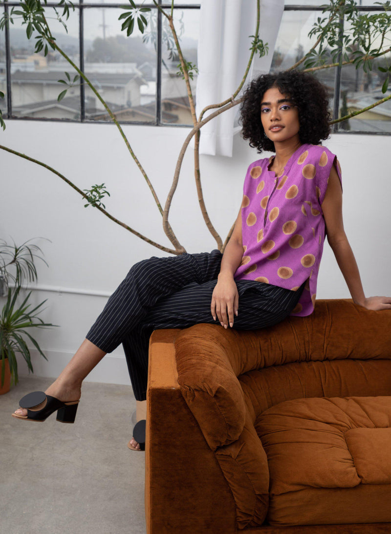Seek Bazaar | Kerry Top, orchid polka dots