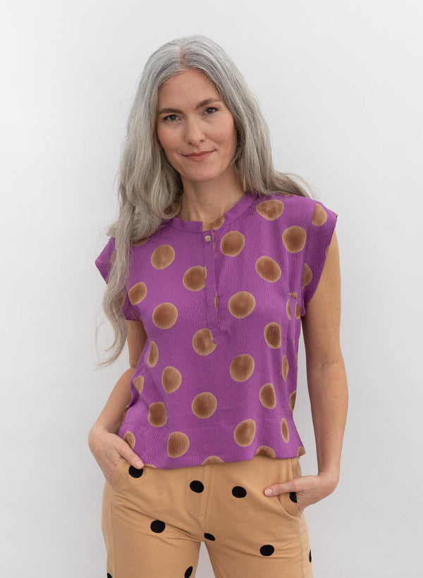 Seek Bazaar | Kerry Top, orchid polka dots