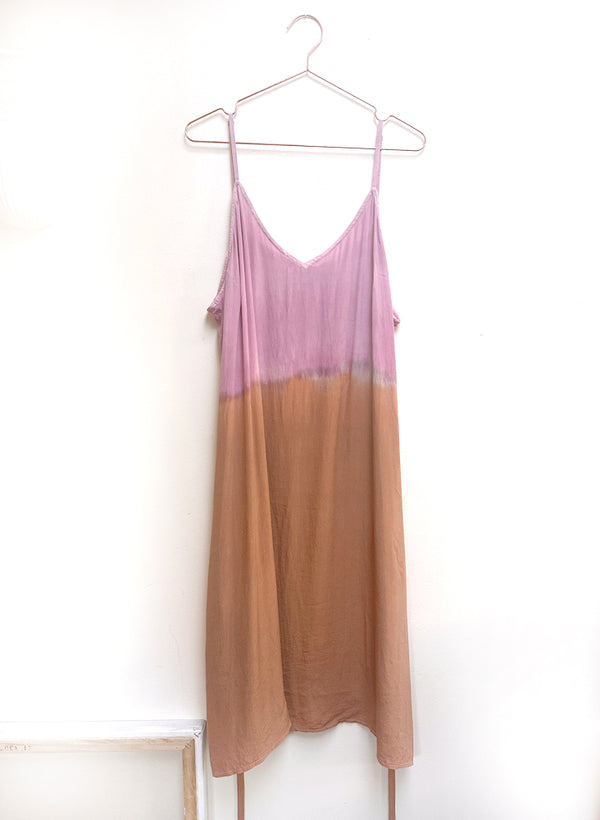Kothi Slip Dress, blush dip dye sample, size L