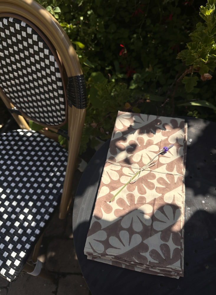 Tea Towels, cocoa dahlia print