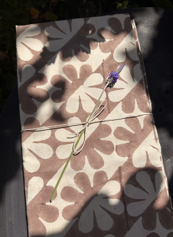 Tea Towels, cocoa dahlia print