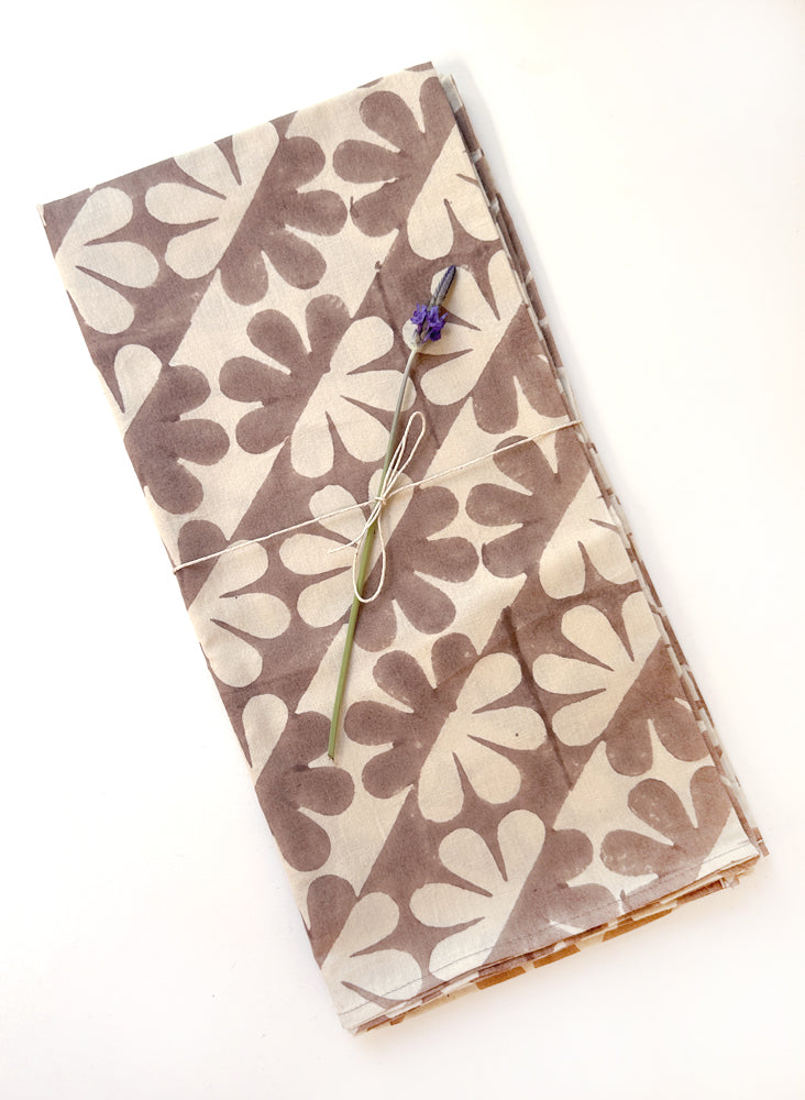 Tea Towels, cocoa dahlia print