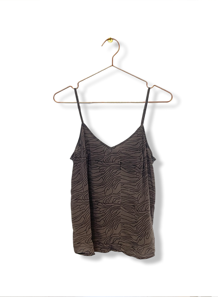 Seek Bazaar | Sun Cami, black + gray topography print