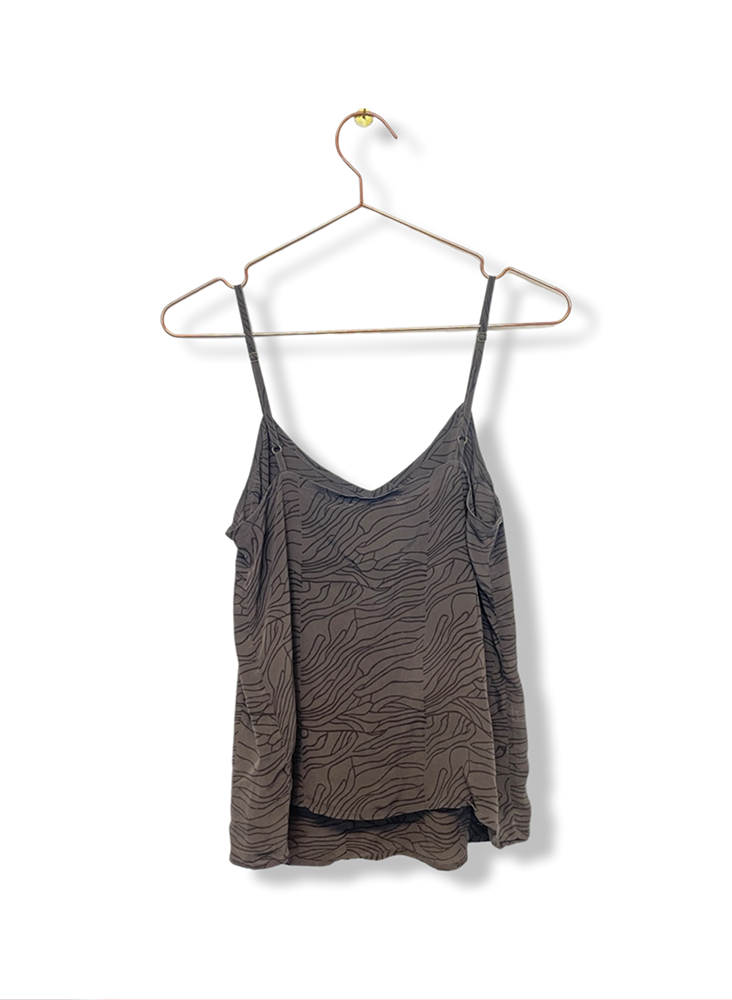 Seek Bazaar | Sun Cami, black + gray topography print