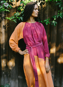 Caz Dress, fuchsia + persimmon