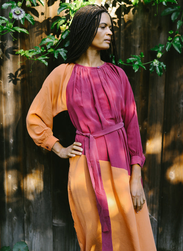 Caz Dress, fuchsia + persimmon