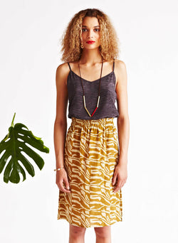 Seek Bazaar | Sun Cami, black + gray topography print
