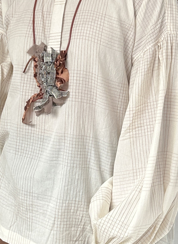 Maya Shirt, ivory plaid