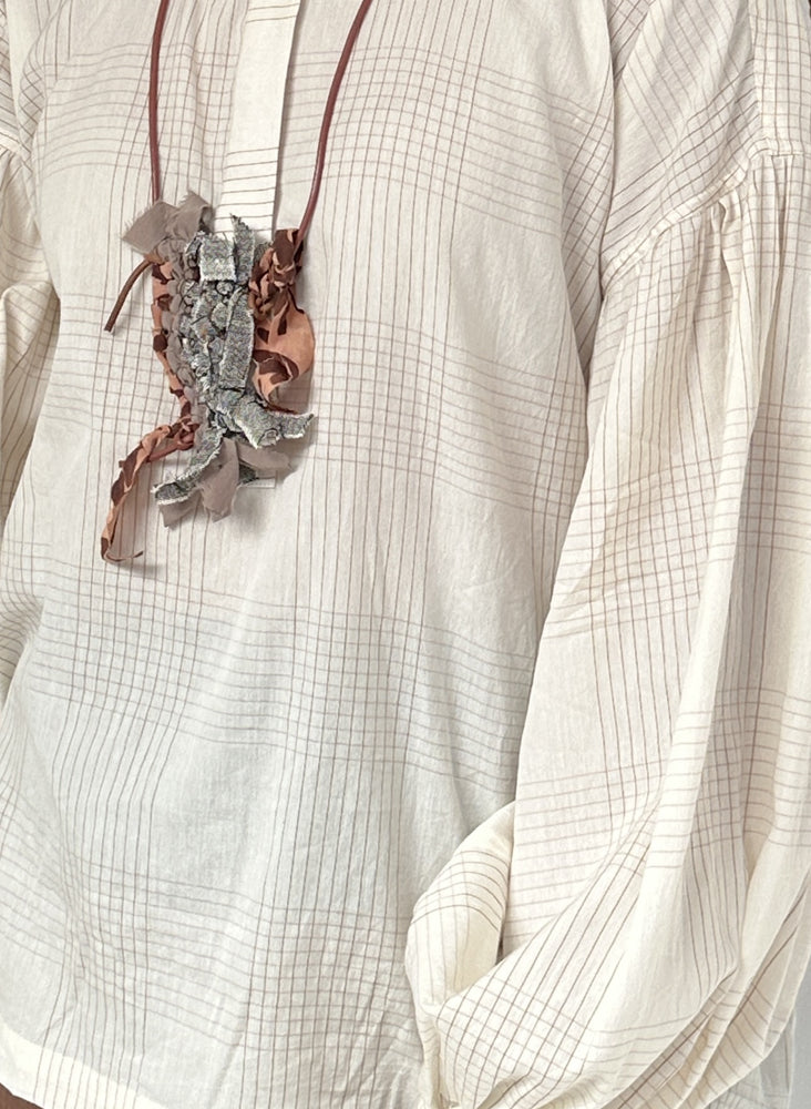 Maya Shirt, ivory plaid