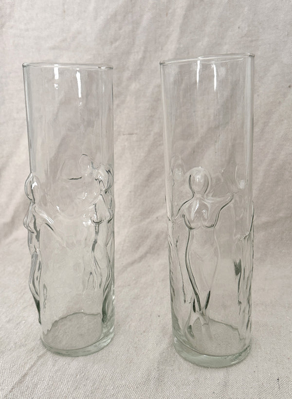 vintage highball glasses, dancing ladies