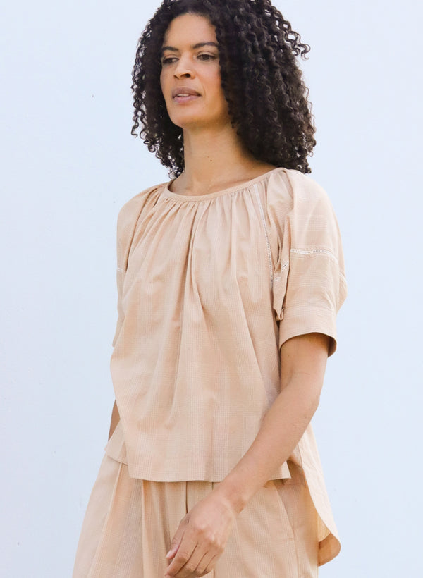Tanya Top, latte plaid