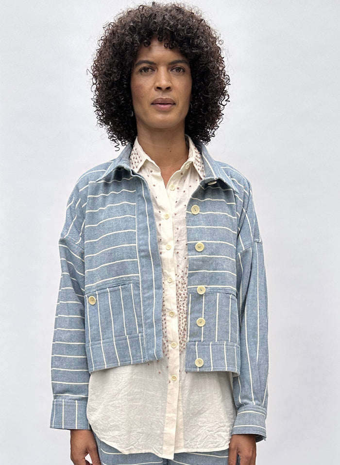 Tulsi Jacket, Atlantic stripe – Seek Collective Tulsi Jacket, Atlantic stripe – Seek Collective