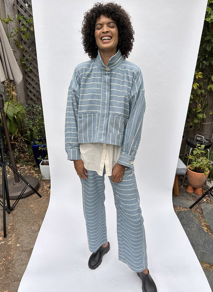 Tulsi Jacket, Atlantic stripe – Seek Collective