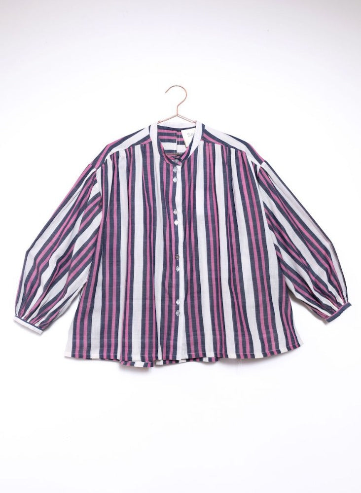 Seek Bazaar | Artist Shirt, fuchsia stripe