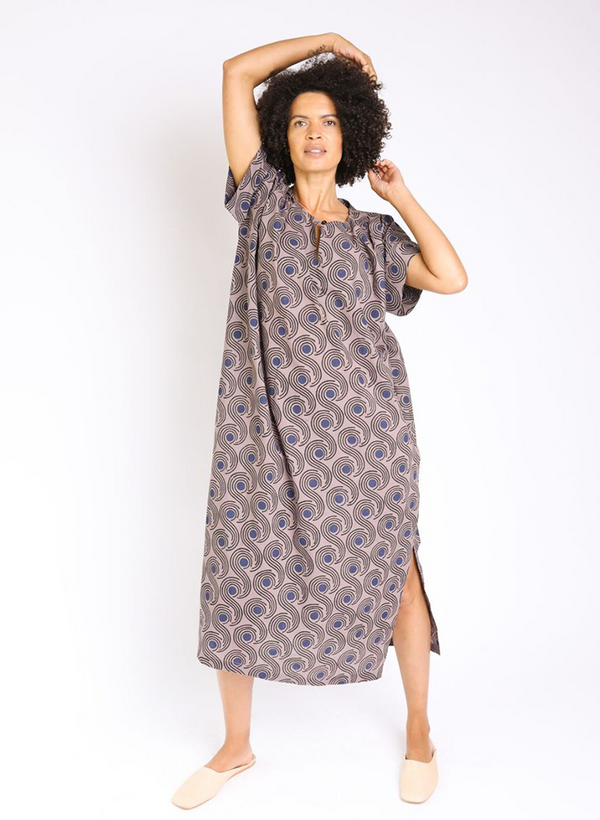 Unisex Dee Caftan, mocha swirls