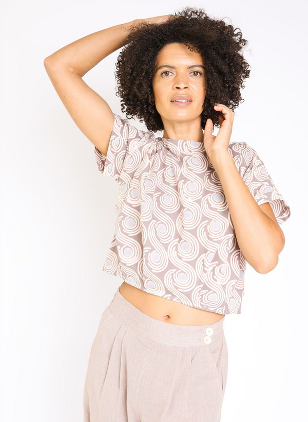 Maggie Top, taupe swirls