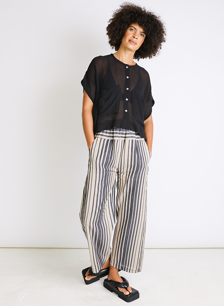 Aanya Pants, moving black stripes