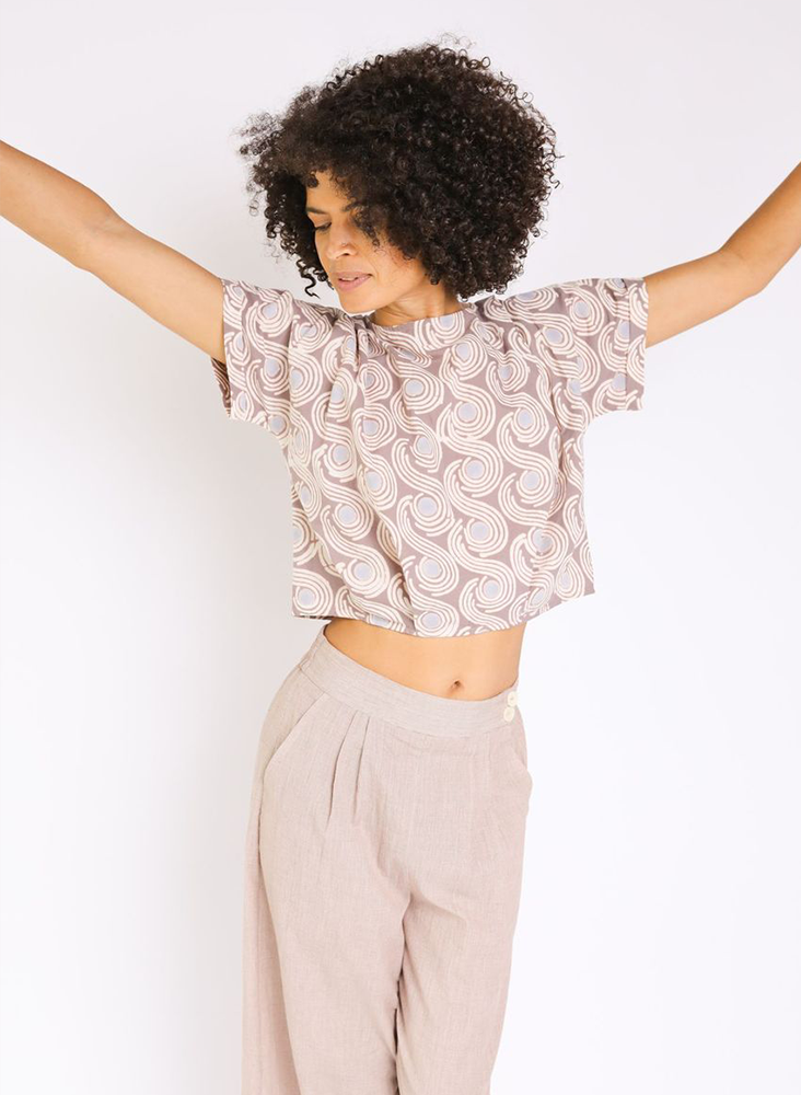 Maggie Top, taupe swirls