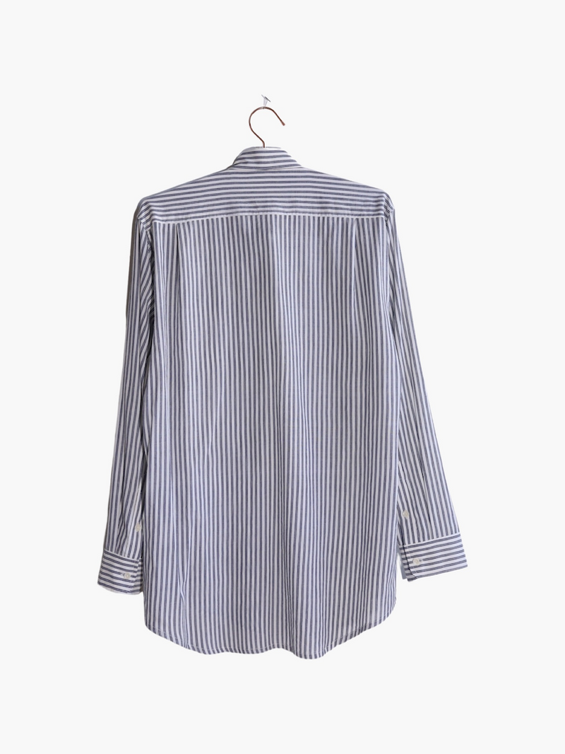 Unisex Page Shirt, navy indigo stripe