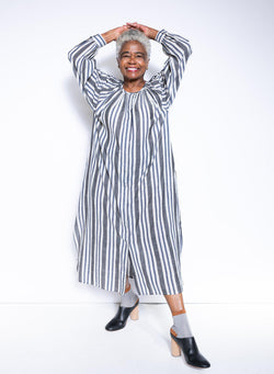 Caz Dress, silver stripe Seek Collective Caz Dress, silver stripe Seek Collective