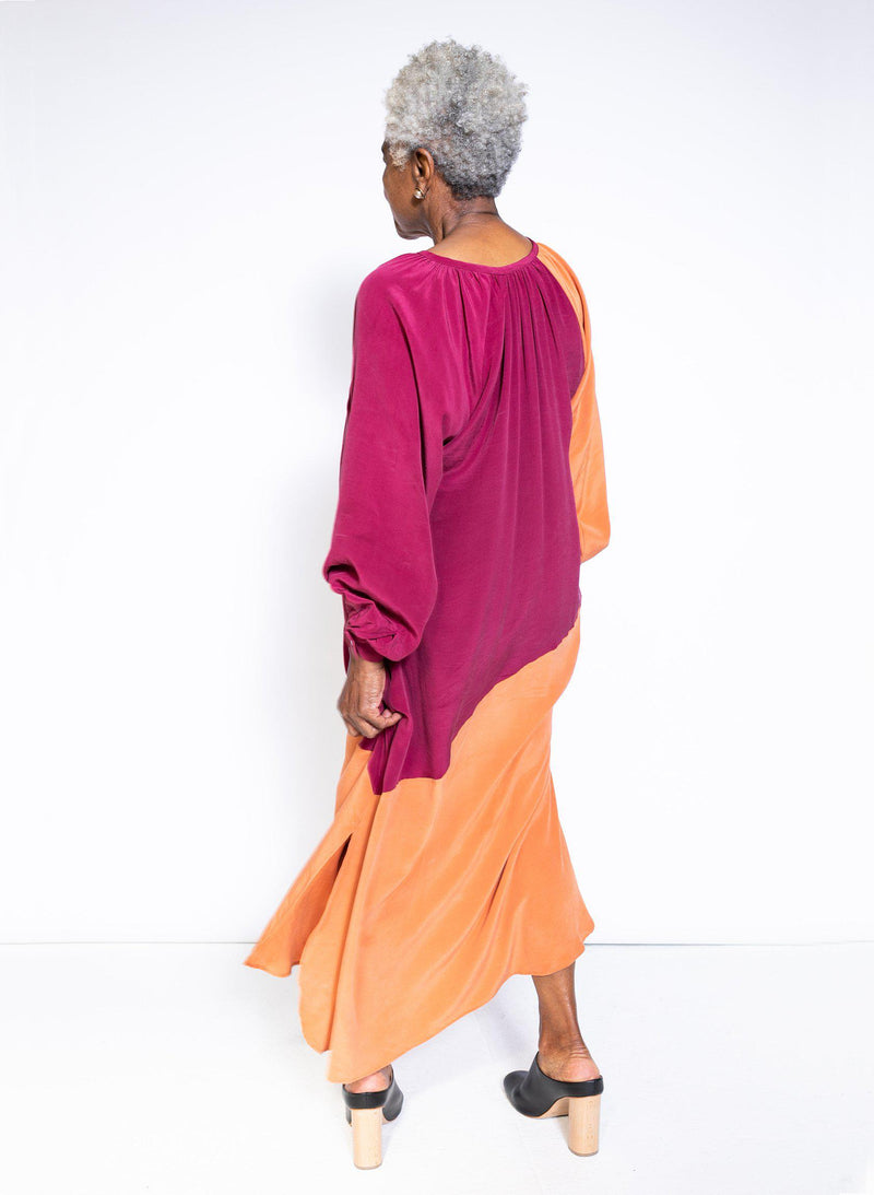 Caz Dress, fuchsia + persimmon