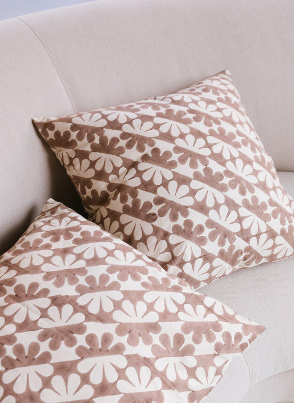 Throw Pillow, cocoa dahlia print