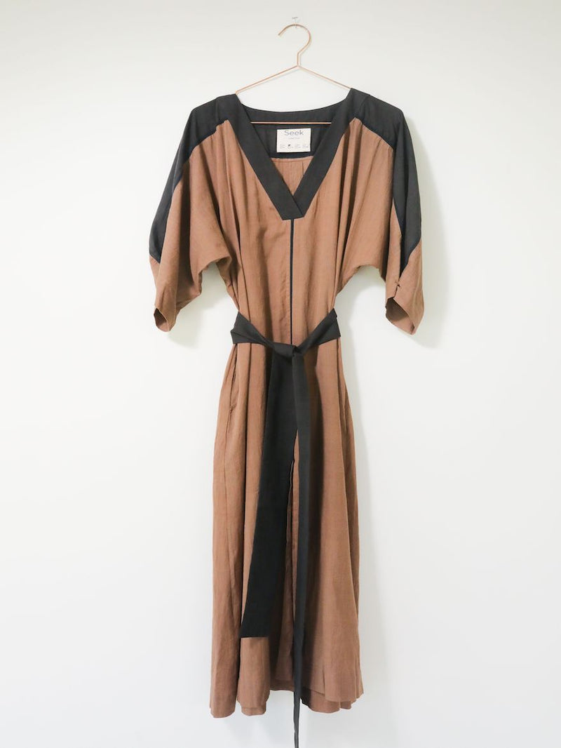 Rhadika Dress, mocha + black