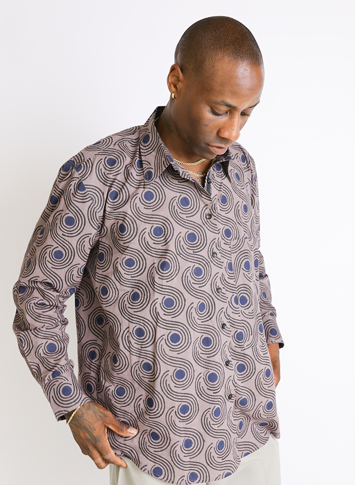 Unisex Page Shirt, mocha swirls