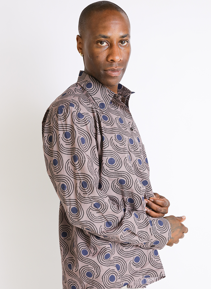 Unisex Page Shirt, mocha swirls