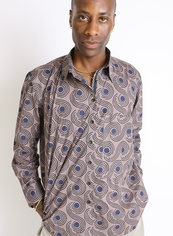 Unisex Page Shirt, mocha swirls