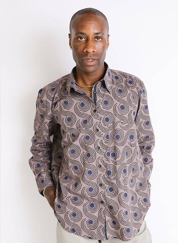 Unisex Page Shirt, mocha swirls