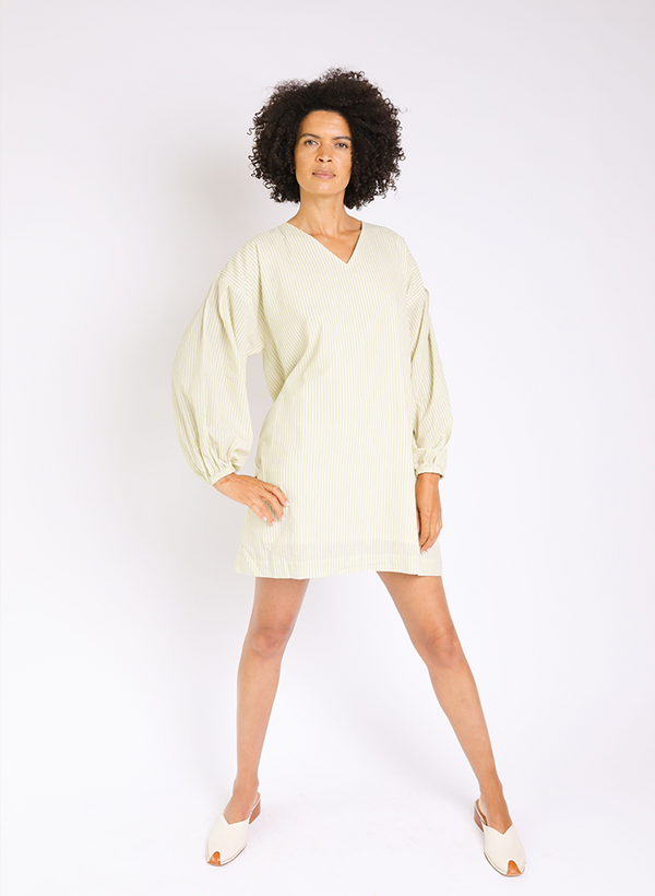 Katie Tunic, matcha stripe