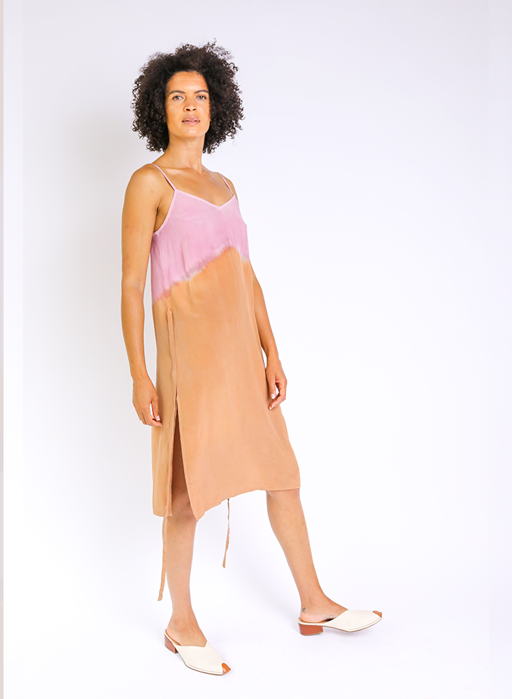 Kothi Slip Dress, blush dip dye