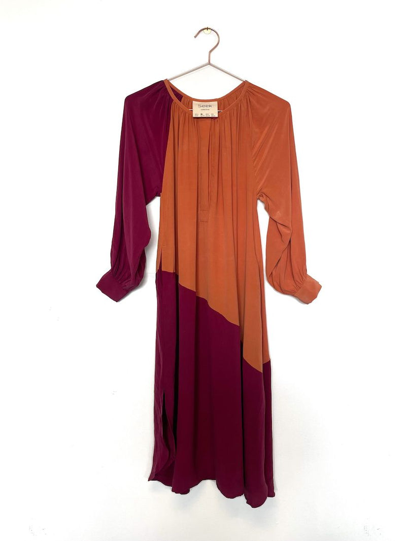 Caz Dress, fuchsia + persimmon