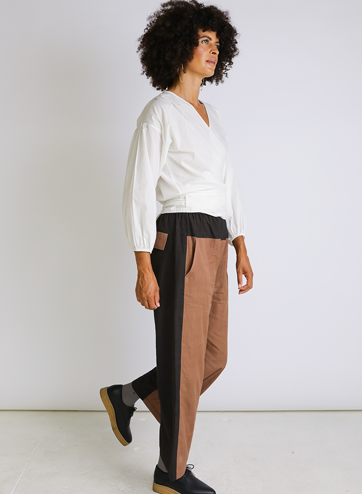 Aanya Pants, taupe + black